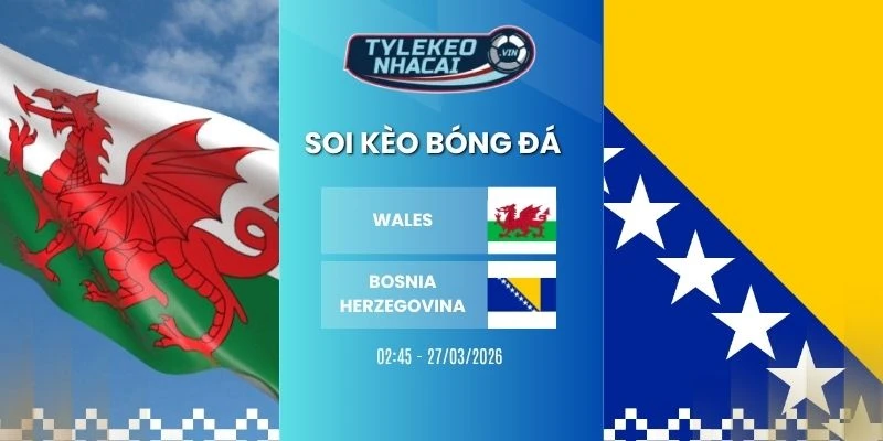 Kèo nhà cái Wales vs Bosnia-Herzegovina hôm nay ngày 27/03/2026 - VLWC