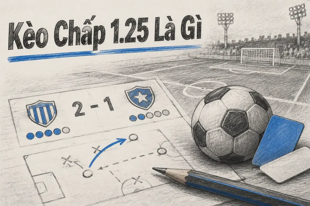 Kèo chấp 1.25 còn được gọi là kèo 1 1/4 hoặc kèo 1-1.5 - kèo chấp 1.25 là gì