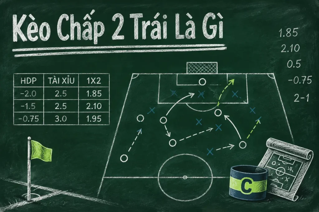 Kèo chấp 2 trái, còn được gọi là kèo chấp 2 hoặc kèo chấp hai bàn - kèo chấp 2 trái là gì