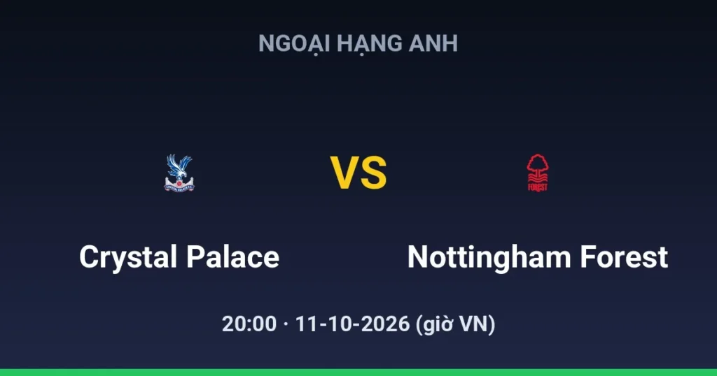 Crystal Palace vs Nottingham Forest