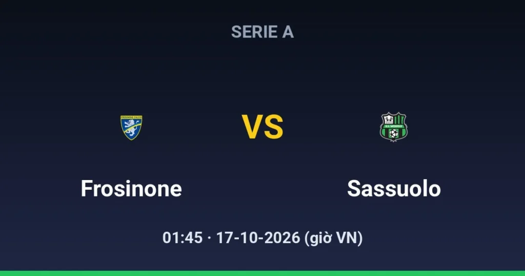 Frosinone vs Sassuolo